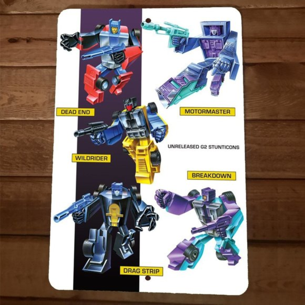 Stunticons‎ G2 Unreleased 8x12 Metal Wall Sign Poster Transformers